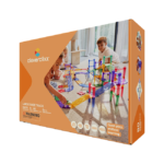 Cleverclixx Large Race Track Pastel – 80 Piece Magnetic Race Track Set with Battery-Powered Self-Driving Car for Kids