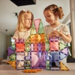 Cleverclixx Petite Pastel Pack – 36 Piece Magnetic Tile Starter Set with Pastel Geometric Shapes for Kids - view 4