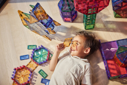 Cleverclixx Mega Creative Pack Pastel – 210 Piece Magnetic Tile Set for Family and Group Play, Ages 3+ - view 2