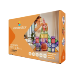 Cleverclixx Petite Pastel Pack – 36 Piece Magnetic Tile Starter Set with Pastel Geometric Shapes for Kids