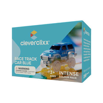 Cleverclixx Race Track Car Blue – Battery-Powered Add-On Car for Cleverclixx Race Track Sets, Needs 1 AA Battery