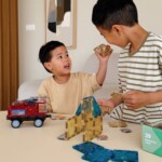 Cleverclixx Fire Rescue Pack Intense – 39 Piece Magnetic Building Set with Printed Fire Rescue Tiles for Kids - view 3