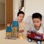 Cleverclixx Fire Rescue Pack Intense – 39 Piece Magnetic Building Set with Printed Fire Rescue Tiles for Kids - view 2