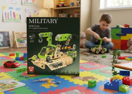 4-in-1 Models STEM Coding Military Kit for Kids (Ages 5+), 200 Pieces Educational Building Set. Ideal Toy Gift for Boys & Gir