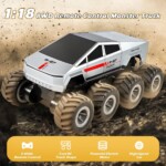 M.A&F’s Amphibious Remote Control Car, 8WD 2.4GHz 1:18 RC Monster Truck with 2 Batteries – Waterproof Off-Road Jeep, Ages 6+