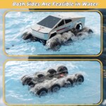M.A&F’s Amphibious Remote Control Car, 8WD 2.4GHz 1:18 RC Monster Truck with 2 Batteries – Waterproof Off-Road Jeep, Ages 6+
