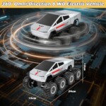 M.A&F’s Amphibious Remote Control Car, 8WD 2.4GHz 1:18 RC Monster Truck with 2 Batteries – Waterproof Off-Road Jeep, Ages 6+