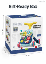 Baby Walker and Activity Table, 3 in 1 Sit-to-Stand Push Walker with Musical Piano, Adjustable Speed and Anti-Tip Base, Blue