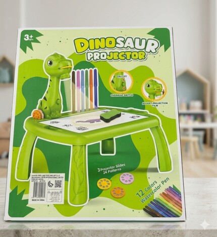 Kids Smart Dinosaur Projector Painting Table – All-in-One Art & Craft Activity Board Set for Toddlers Boys Girls