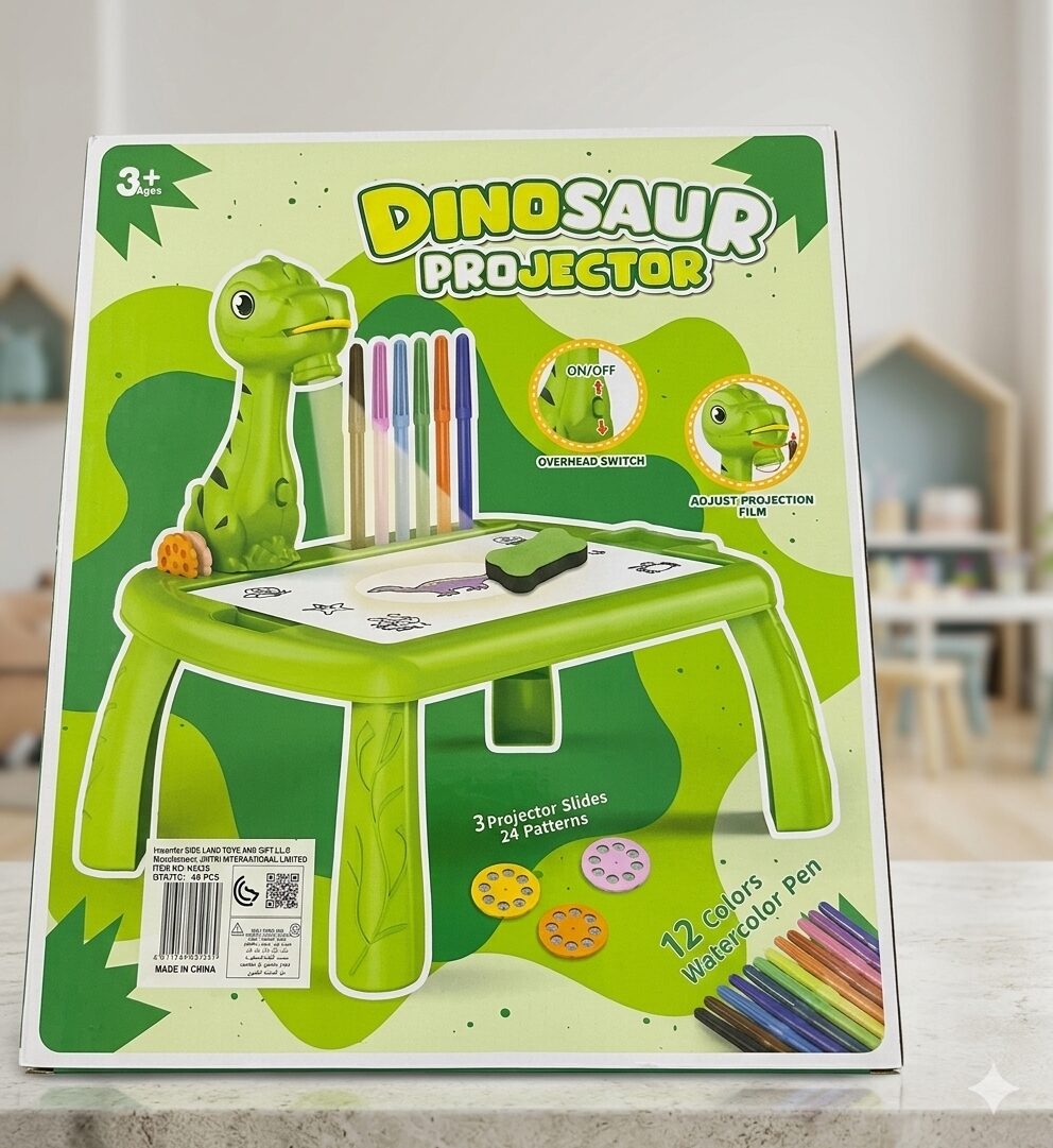 Dino-3 Kids Smart Dinosaur Projector Painting Table – All-in-One Art & Craft Activity Board Set for Toddlers Boys Girls