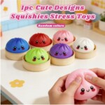 1pc Cute Steamed Bun Squishy Toy – Slow Rising Sensory Fidget Toy, Random Color. - view 2
