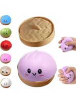 1pc Cute Steamed Bun Squishy Toy – Slow Rising Sensory Fidget Toy, Random Color. - view 3