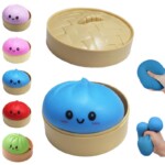 1pc Cute Steamed Bun Squishy Toy – Slow Rising Sensory Fidget Toy, Random Color. - view 4