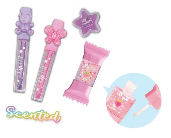 010SC_2.webp Hot Focus Glossy Lips Scented Lip Balm and Lip Oil Set for Girls – Multicolour, Ages 5+ - view 6