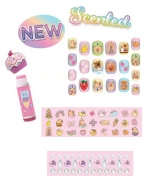 Hot Focus Beauty Wonderland Kids Beauty Set – Lip Balm, 20 Press-On Nails, Nail Stickers and Face Gems for Girls, Ages 5+ – M