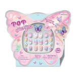 Hot Focus Pop Nail Glitz Kids 3D Press-On Nails and Adjustable Butterfly Ring Set – Tie Dye, Girls, Ages 5+ – Model 017TB - v