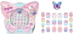 Hot Focus Pop Nail Glitz Kids 3D Press-On Nails and Adjustable Butterfly Ring Set – Tie Dye, Girls, Ages 5+ – Model 017TB - v