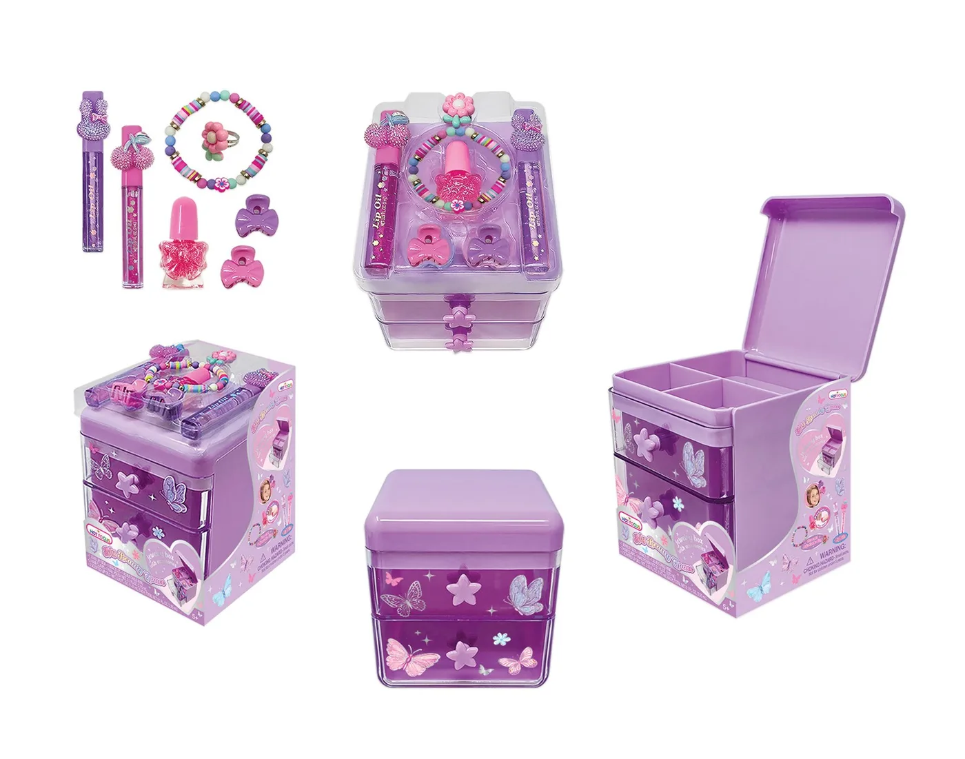 057TB_1.webp Hot Focus My Beauty Space Kids Beauty Set with Lip Gloss, Nail Polish and Accessories in Pink Storage Box for Girls, Ages 5+