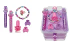 Hot Focus My Beauty Space Kids Beauty Set with Lip Gloss, Nail Polish and Accessories in Pink Storage Box for Girls, Ages 5+