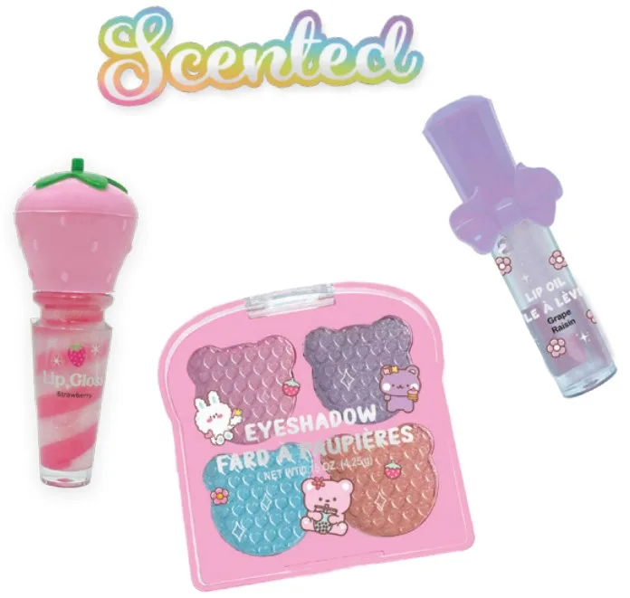 083CR_1.webp Hot Focus Sweet Kisses Kids Makeup Set – Scented Lip Gloss, Lip Oil and Eyeshadow for Girls, Ages 8+ - view 5