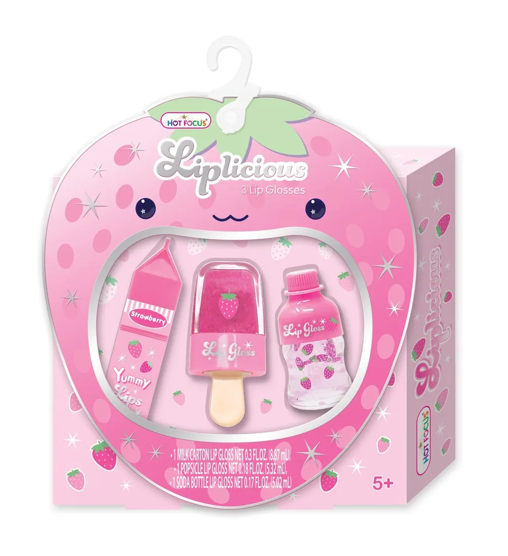 091SB_1.webp Hot Focus Strawberry Liplicious Kids Lip Gloss Set – Trio of Strawberry Flavour Glosses for Girls, Ages 5+ - view 5