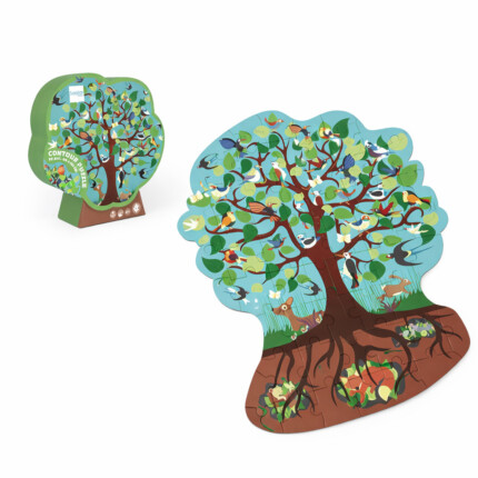 Scratch Europe Bird Tree Contour Puzzle 59 Pcs – Jigsaw Puzzle, FSC Cardboard, Soy-Based Ink, Ages 4+
