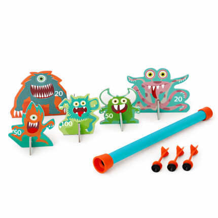 Scratch Europe Blowdart Space – Blowdart Target Game with 5 Robots and 3 Darts for Kids, Ages 5+