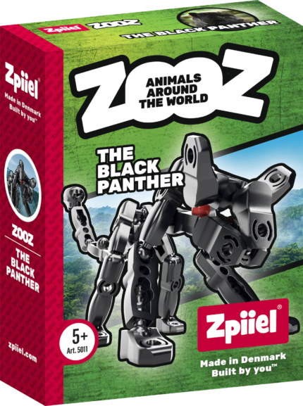 Zpiiel ZooZ – The Black Panther, Buildable Animal Figure Building Toy, Black, for Kids