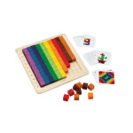 PlanToys 100 Counting Cubes – Unit Plus Series Colorful Math Cubes Set with 20 Playing Cards for Kids