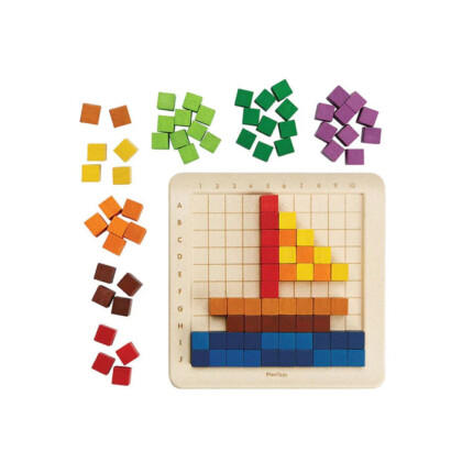 PlanToys 100 Counting Cubes – Unit Plus Series Colorful Math Cubes Set with 20 Playing Cards for Kids - view 2