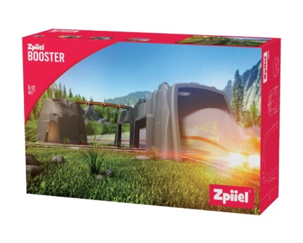 Zpiiel Booster 1013 – Large Tunnel and Mountain with Long Bridge Building Set, Two Cars Can Race Side by Side, for Kids