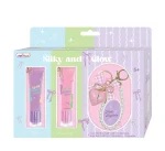 Hot Focus Silky & Glow Lip Oil Set – Grape and Strawberry Scented Lip Oils with Heart-Shaped Pearl Keychain for Kids, Ages 5+