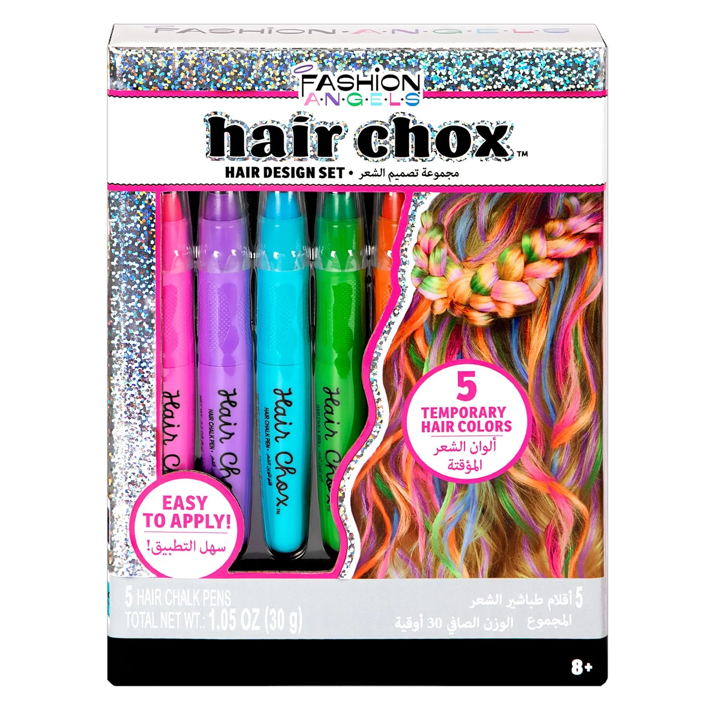 12585_2.webp Fashion Angels Hair Chox 5-Pack Temporary Hair Chalk Pens for Girls – 5 Colours, Easy to Apply and Wash Off, Ages 8+ - view 1