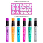 Fashion Angels Sparkle Tats Body Art Set – Shimmery Tattoo Pens with Stencil Sheet for Girls, Ages 8+ - view 16