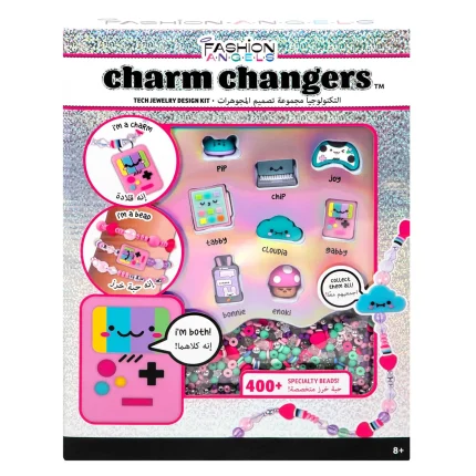 Fashion Angels Charm Changers Tech Team Jewellery Making Kit – Tech-Inspired Charm Beads for Girls, Ages 8+