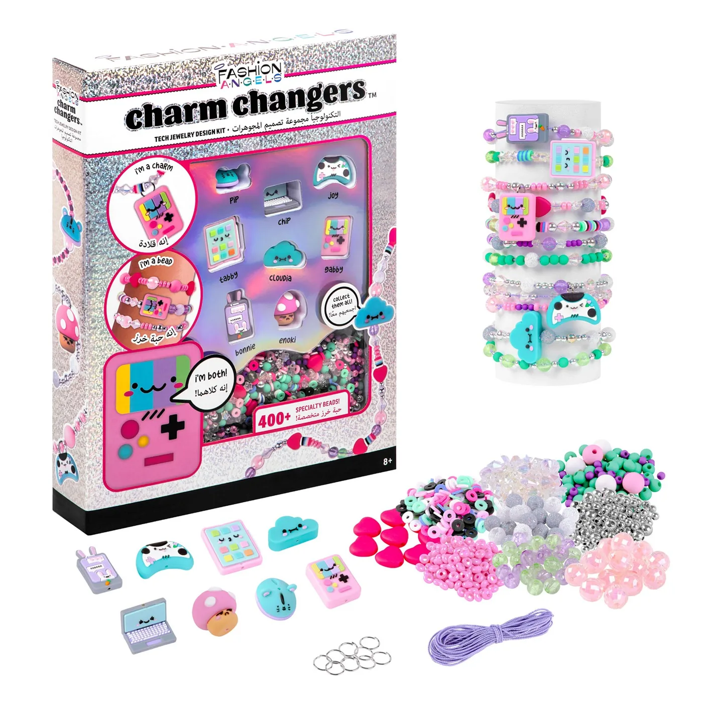 13482-V2_3.webp Fashion Angels Charm Changers Tech Team Jewellery Making Kit – Tech-Inspired Charm Beads for Girls, Ages 8+ - view 14