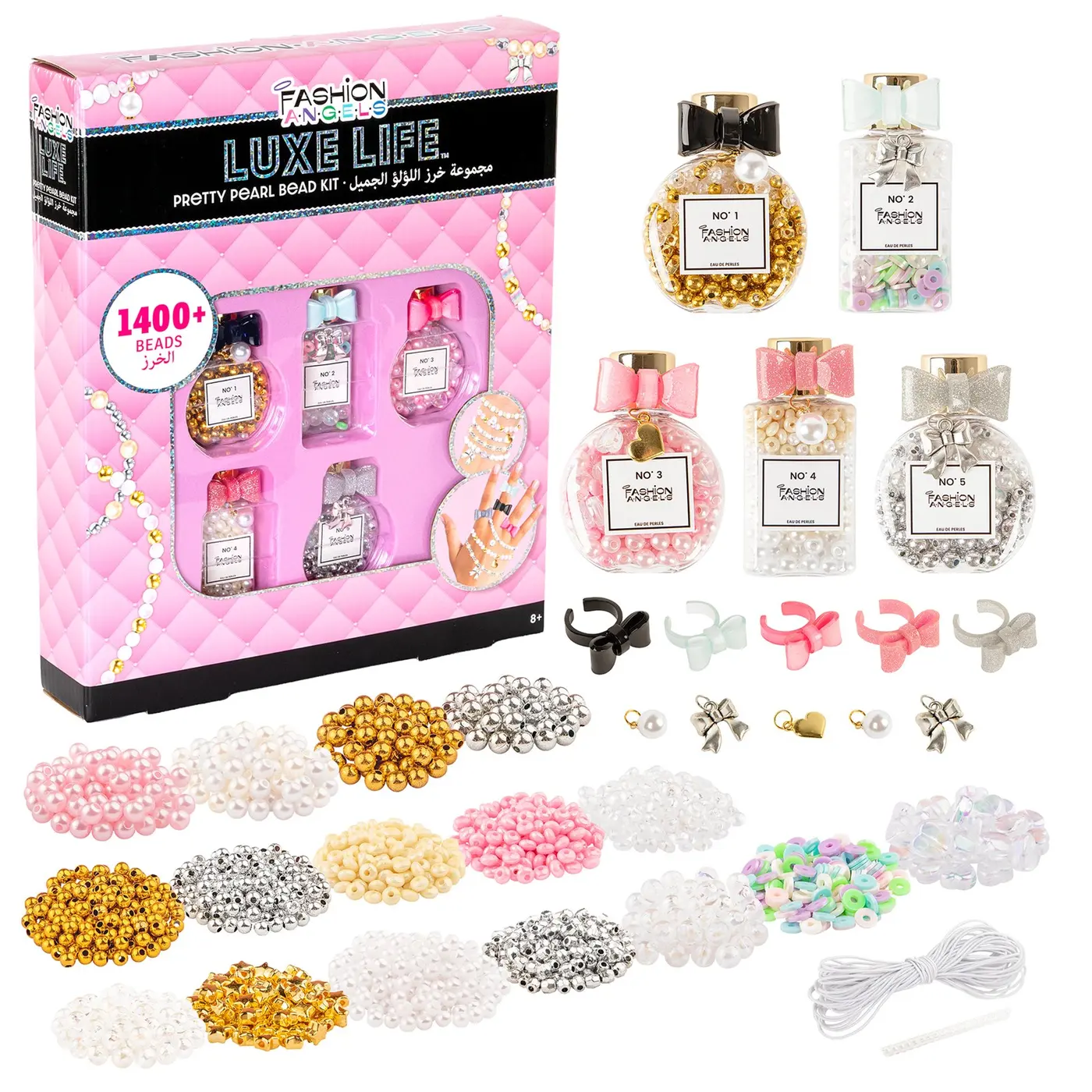 13543_1.webp Fashion Angels Luxe Life Pretty Pearl Bead Kit – 16 Types of Beads, Bow Rings and Charms for Girls, Ages 8+ - view 12