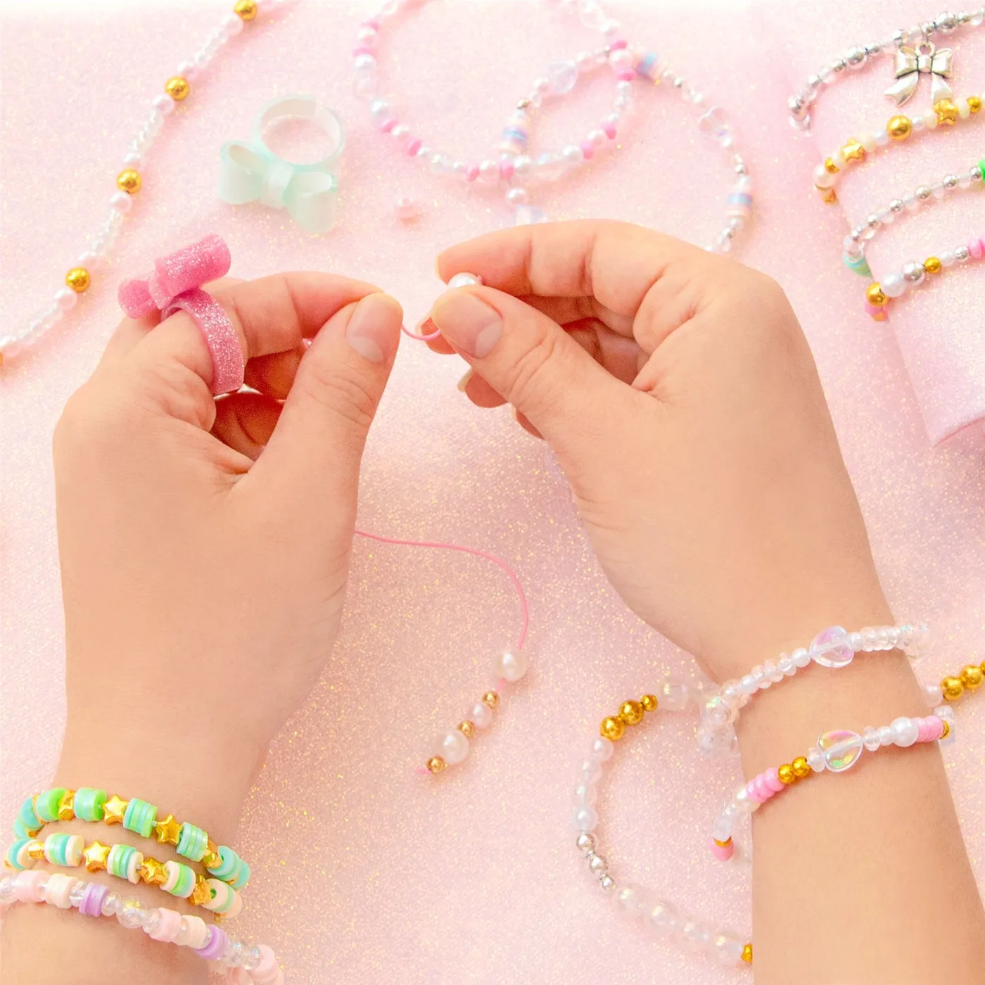 13543_5.webp Fashion Angels Luxe Life Pretty Pearl Bead Kit – 16 Types of Beads, Bow Rings and Charms for Girls, Ages 8+ - view 16