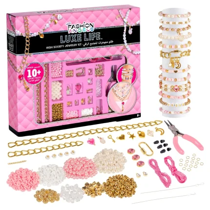 Fashion Angels Luxe Life High Society Jewellery Making Kit – Gold Chains, Faux Pearls and Crystal Beads for Girls, Ages 8+