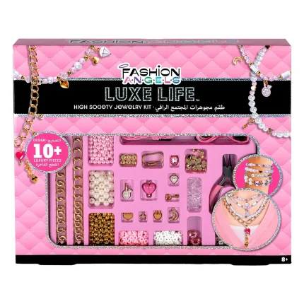 Fashion Angels Luxe Life High Society Jewellery Making Kit – Gold Chains, Faux Pearls and Crystal Beads for Girls, Ages 8+ - 