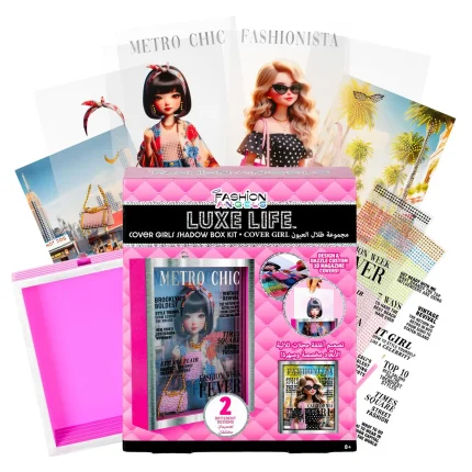 Fashion Angels Luxe Life Shadow Box Kit – DIY 3D Magazine Cover with 2,550 Multi-Colour Gems for Girls, Ages 8+