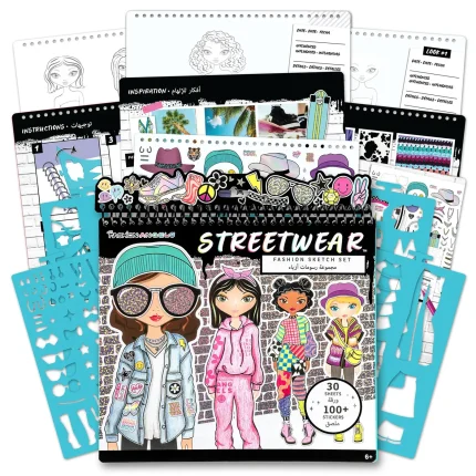Fashion Angels Streetwear Fashion Design Sketch Portfolio – Fashion Sketchbook Set for Girls, Ages 8+