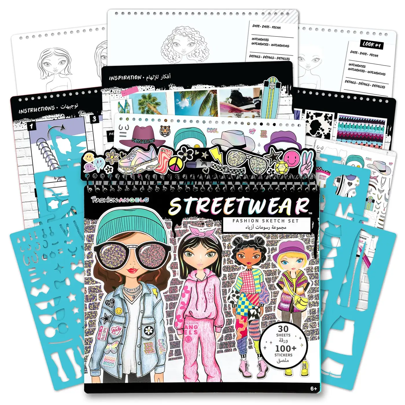 13740_1.webp Fashion Angels Streetwear Fashion Design Sketch Portfolio – Fashion Sketchbook Set for Girls, Ages 8+ - view 12