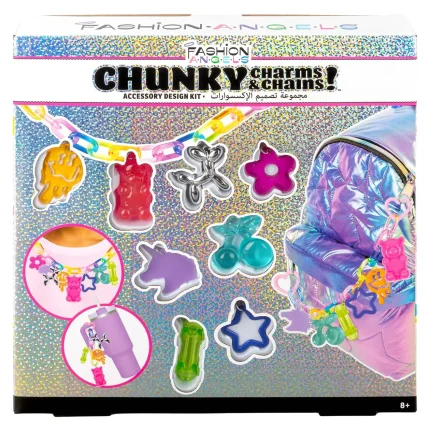 Fashion Angels Chunky Charms & Chains Jewellery Design Kit – 8 Charms and Rainbow Snap Links for Girls, Ages 8+ - view 2