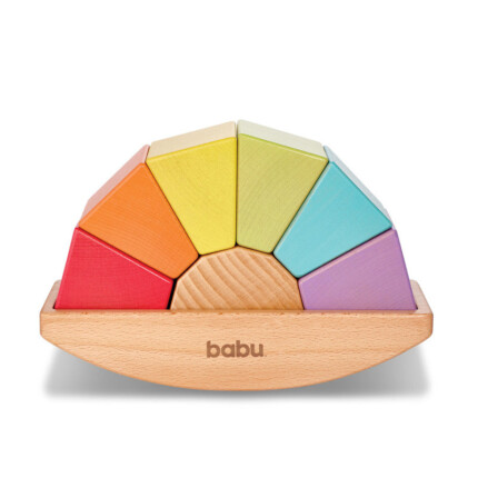 Babu Rocker – Wooden Rocking Toy for Colour Sorting, Stacking and Balancing for Toddlers