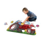 Peaceable Kingdom Floor Puzzle Tractor – Giant Tractor Jigsaw Puzzle Nearly 3 Feet Wide with Corded Carry Box for Kids