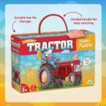 Peaceable Kingdom Floor Puzzle Tractor – Giant Tractor Jigsaw Puzzle Nearly 3 Feet Wide with Corded Carry Box for Kids - view