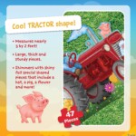 Peaceable Kingdom Floor Puzzle Tractor – Giant Tractor Jigsaw Puzzle Nearly 3 Feet Wide with Corded Carry Box for Kids - view