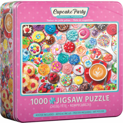 EuroGraphics Cupcake Party 1000-Piece Jigsaw Puzzle in Collectible Tin – Decorated Cupcakes Artwork
