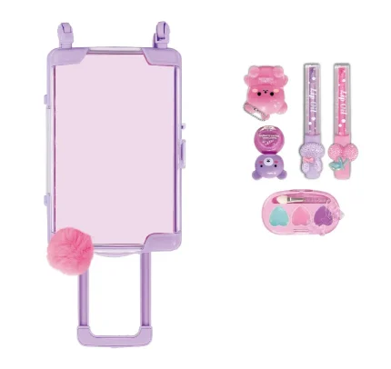 Hot Focus Mini Luggage Beauty Kids Makeup Set in Lavender Trolley Case for Girls, Ages 8+